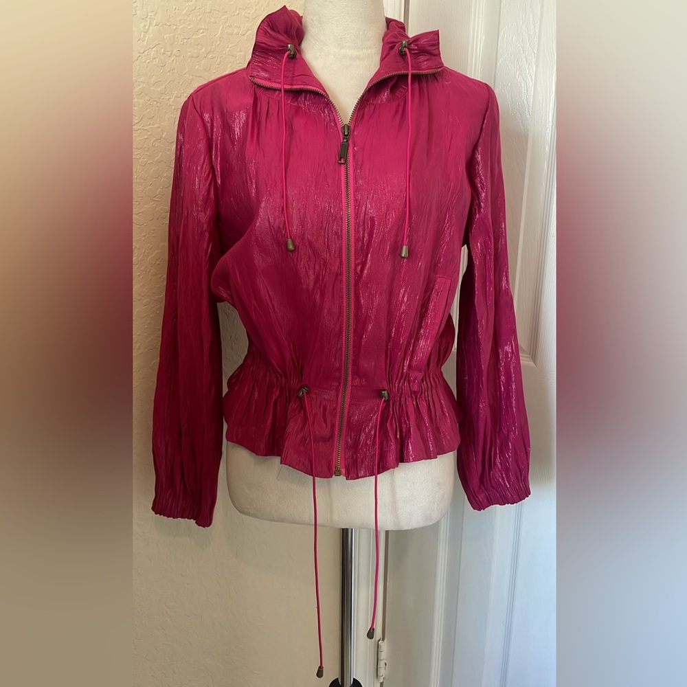 RUBY RD-Hot pink Iridescent Windbreaker Elevated Streetwear
